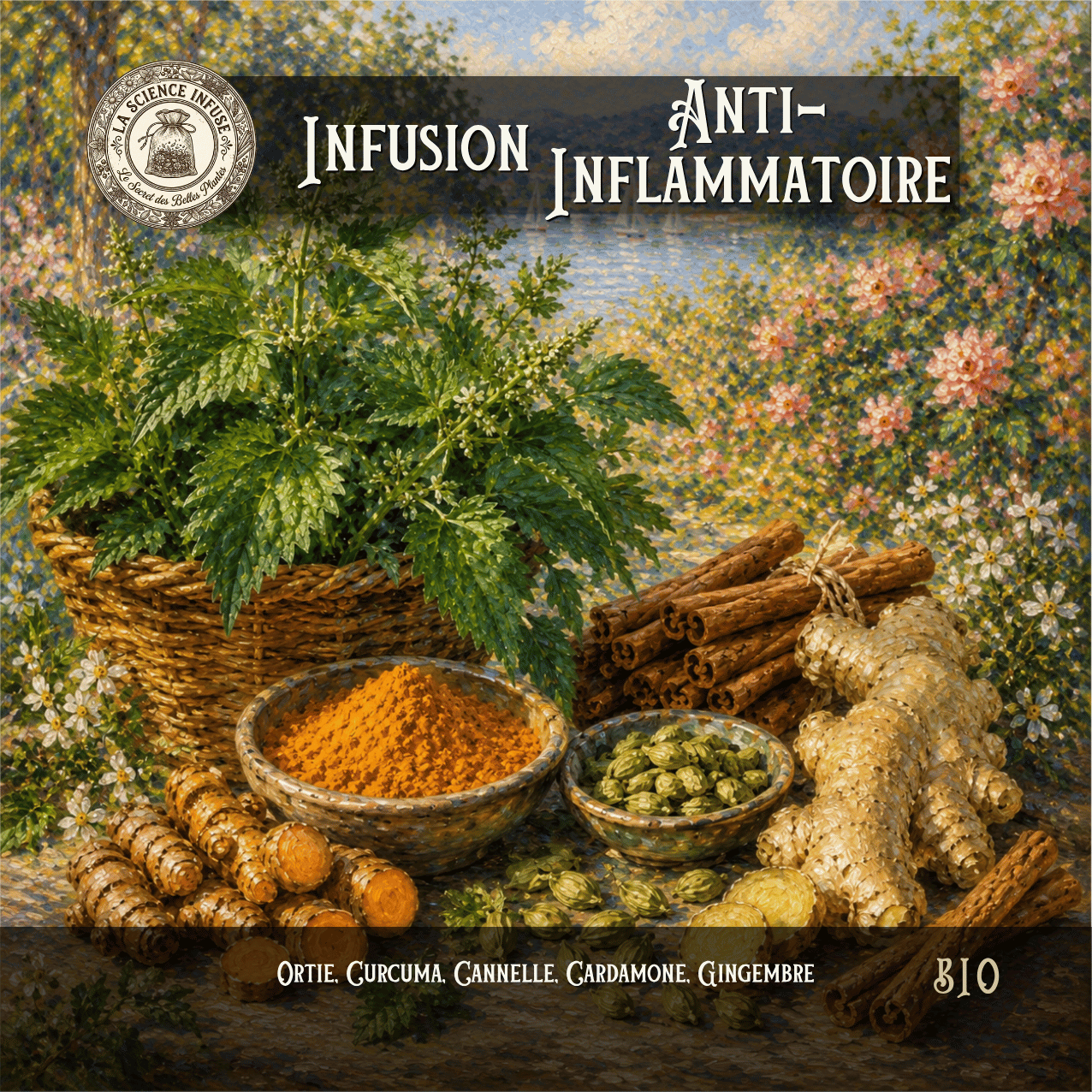 Infusion anti-inflammatoire maison aux plantes et épices
