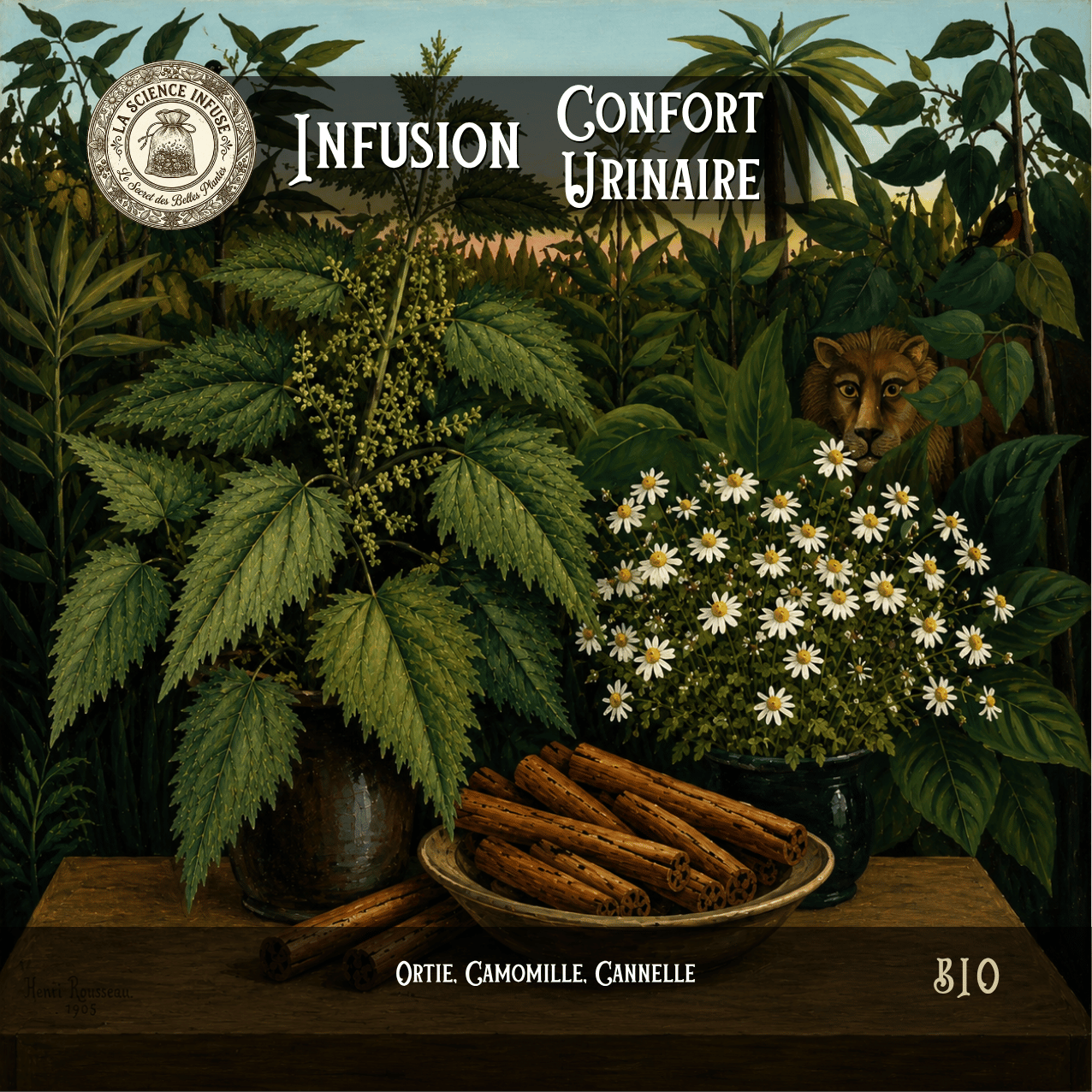 Infusion confort urinaire maison à l'ortie, camomille et cannelle